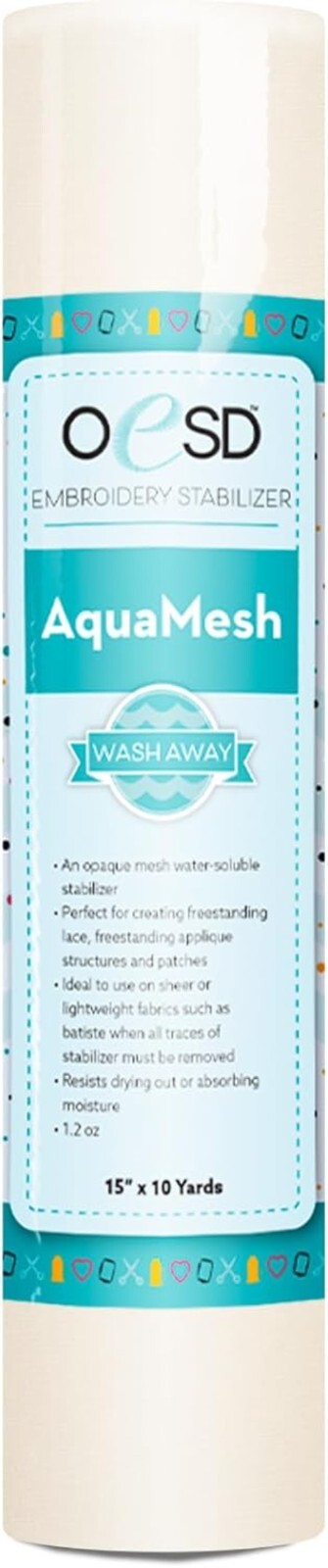 15" x 10 Yd AquaMesh - Ideal Water Soluble Stabilizer for Freestanding Lace