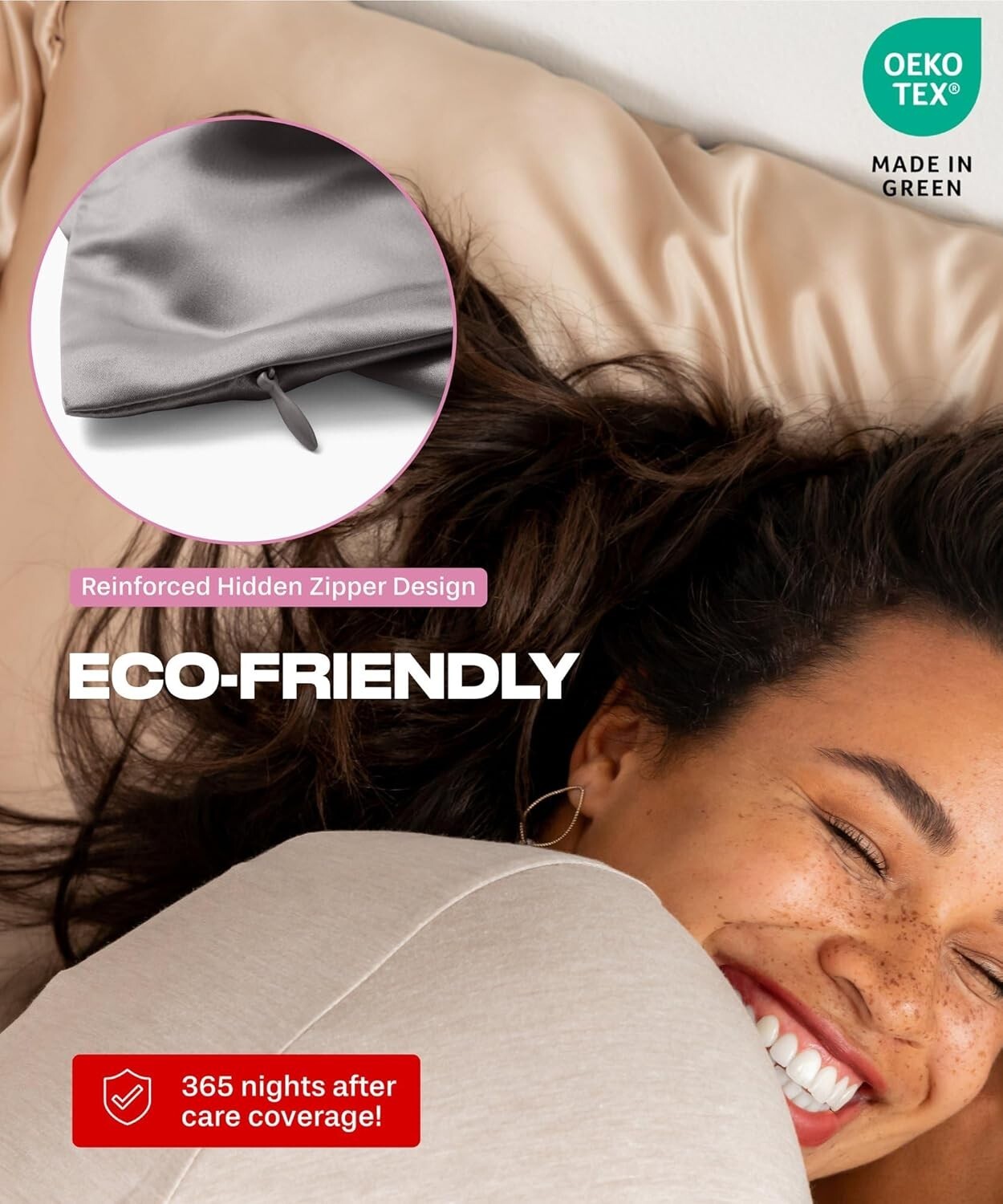 SUNDAYSILKS Silk Pillow Cases 2 Pack - Pure Mulberry Silk with Zipper Closure