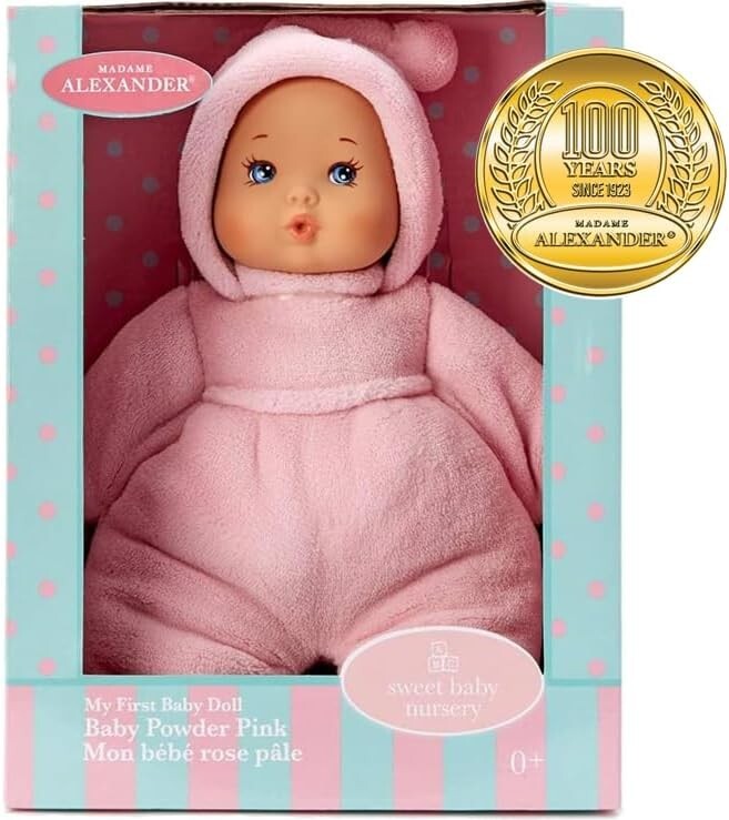 Light Skin Tone 12-Inch Baby Doll in Snuggly Pink Sleeper - Perfect Gift