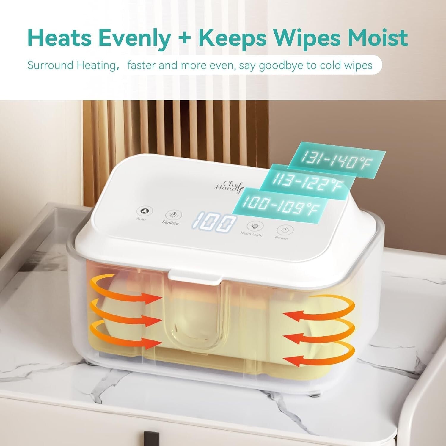 Diaper Wipe Warmer with Three Heating Modes - 100 Wipe Capacity & Easy Use