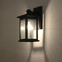 Load image into Gallery viewer, Sturdy 2 Pack Outdoor Wall Lights - 12 Inch Black Lanterns for Wet Locations