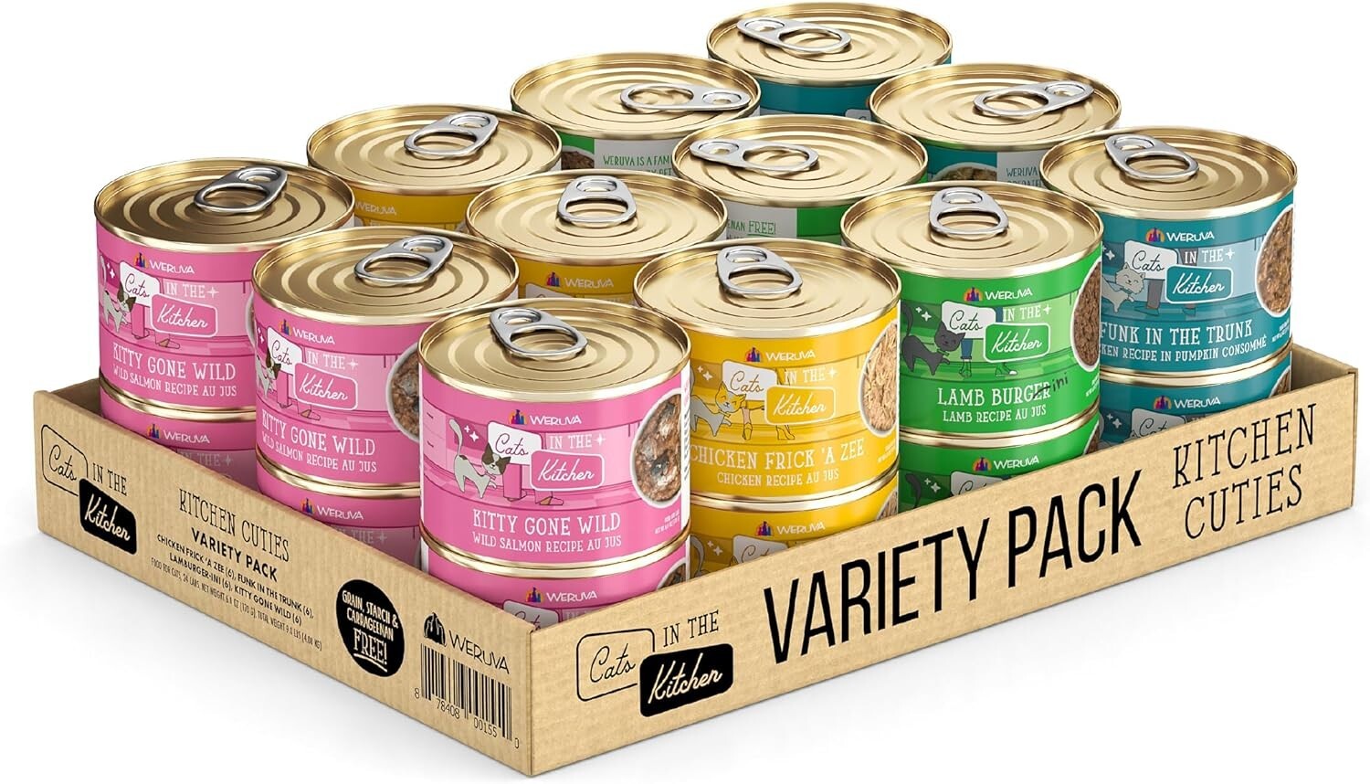 Indulge Your Feline Friend: 24 Can Kitchen Cuties Wet Cat Food Variety Pack