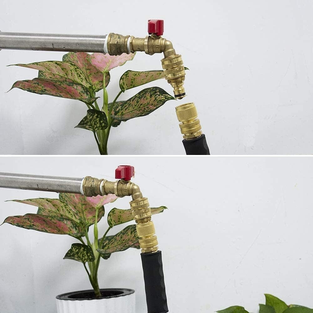 Durable Brass Quick Connect Garden Hose Fittings - Leak-Free 3/4 Inch GHT Set