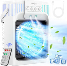 Load image into Gallery viewer, Personal Air Cooler with 1200ml Tank, 3 Speeds &amp; 7 Night Lights - Compact Design