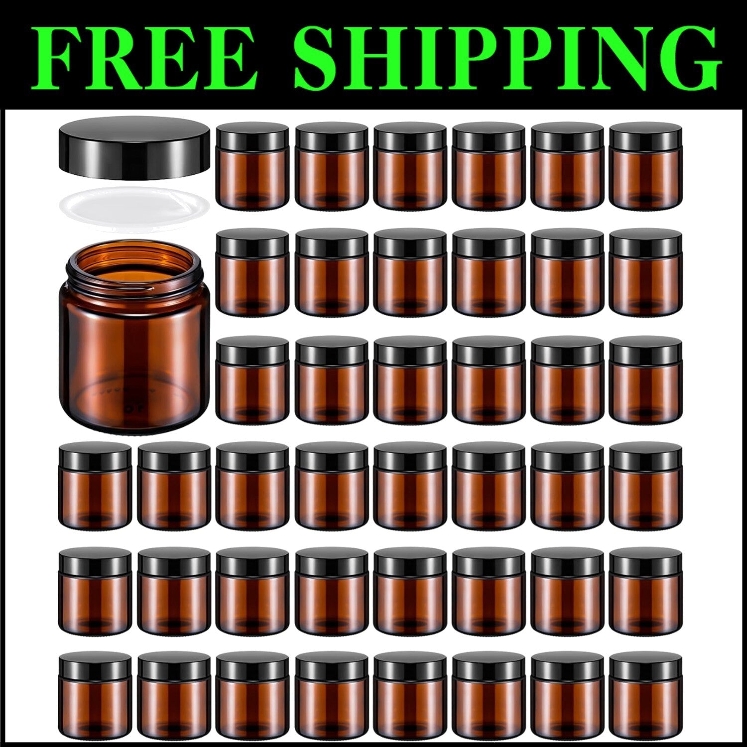 Multi-Purpose 48 Pcs 4 oz Glass Jars with Airtight Lids for Home & Business Use