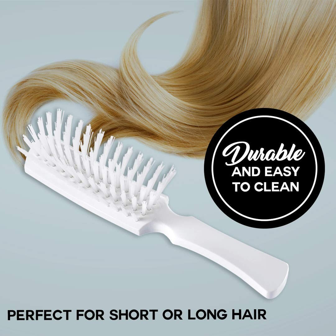 Stylish White Nylon Hairbrush with Durable Handle for Easy, Gentle Grooming