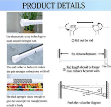 Load image into Gallery viewer, Premium Adjustable Tension Rods, Anti-Skid Ends &amp; Easy Installation, 6-Pcs