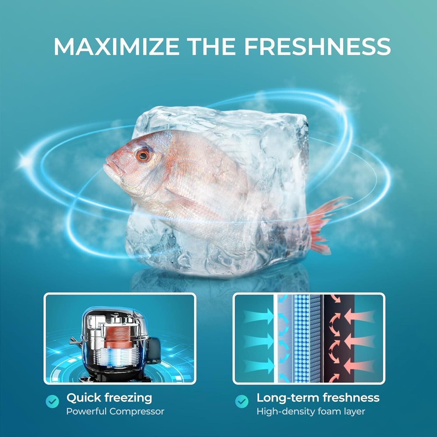 Energy-Saving Compact Freezer with Reversible Door - Ideal for Homes & Offices