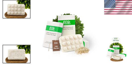 Natural Green Tea Soap for Hotels - Individually Wrapped 1.5 oz Bars, 180 Count