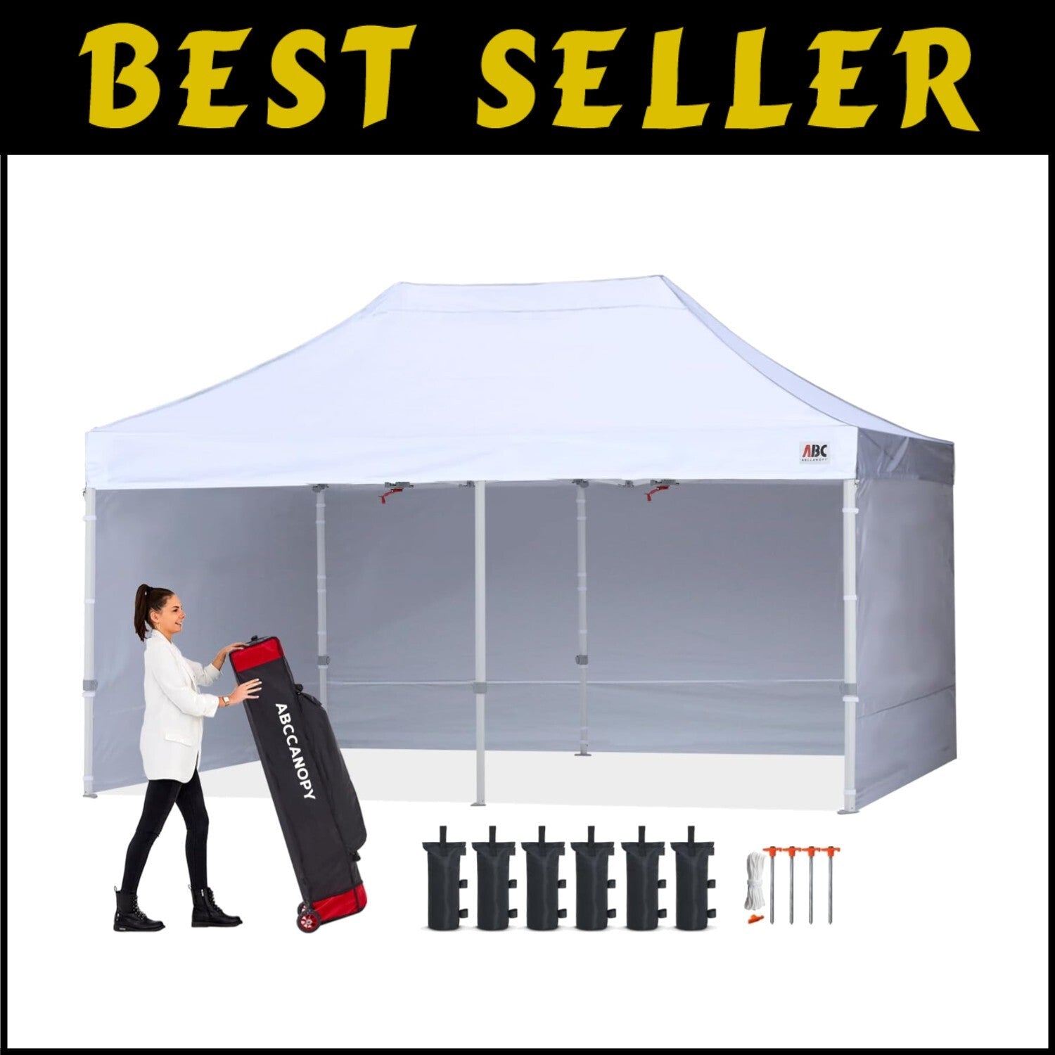 10x20 Easy Pop Up Canopy Tent with Sidewalls - Perfect for Events