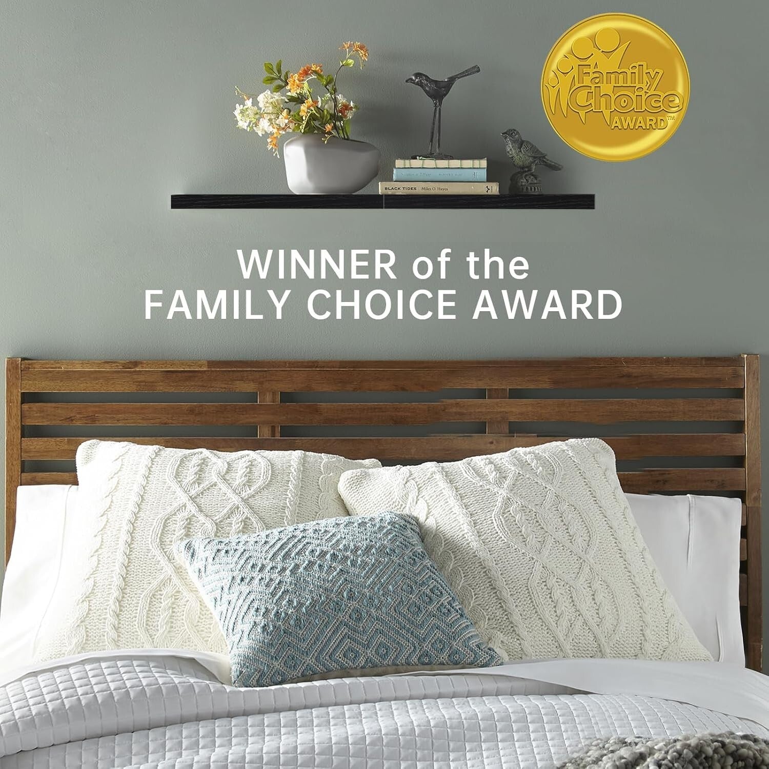 Rustic 22.5-Inch Floating Shelves - Wall-Mounted Wood Set of 2 for Stylish Decor