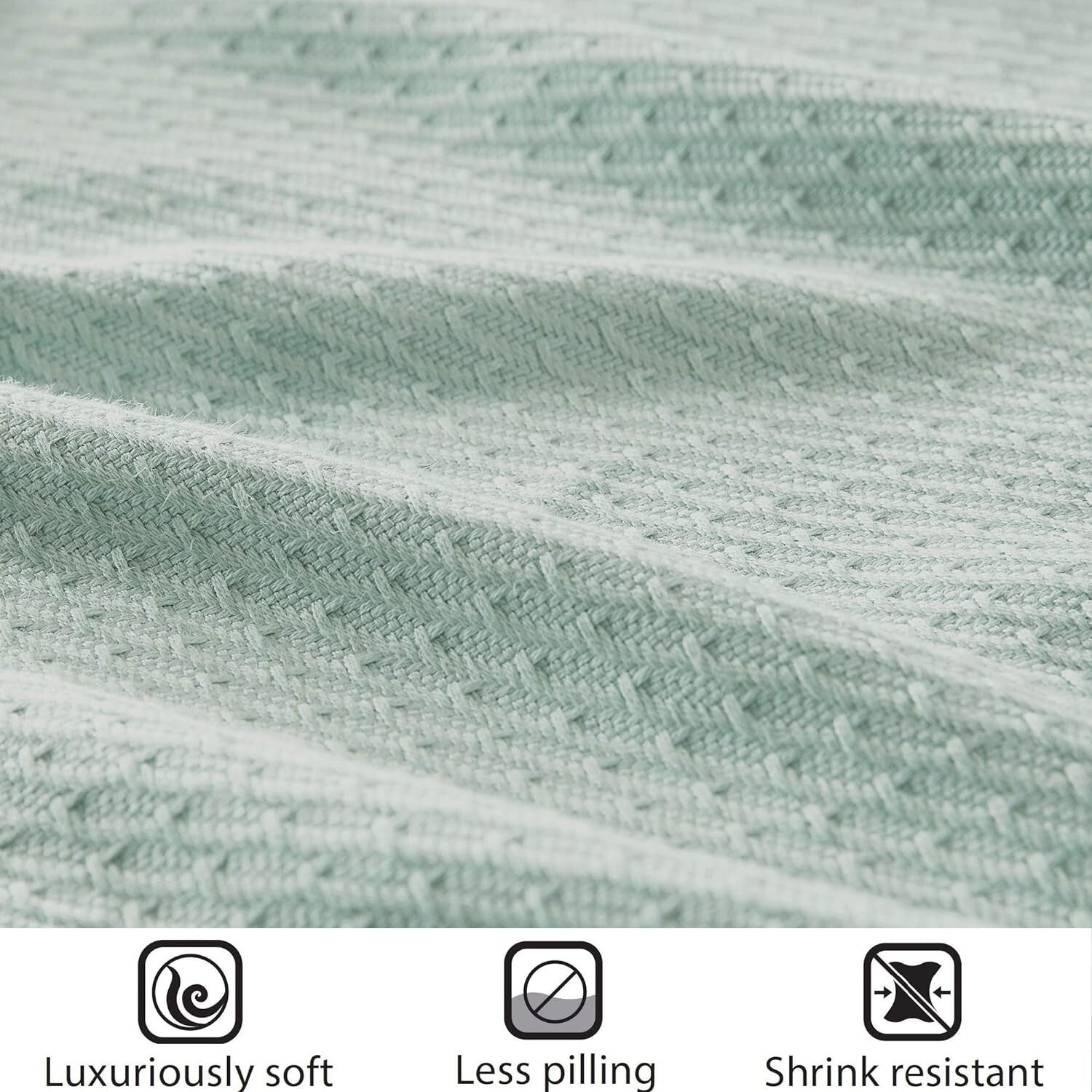 Cozy Egyptian Cotton Waffle Knit Blanket – Machine Washable Full/Queen Size