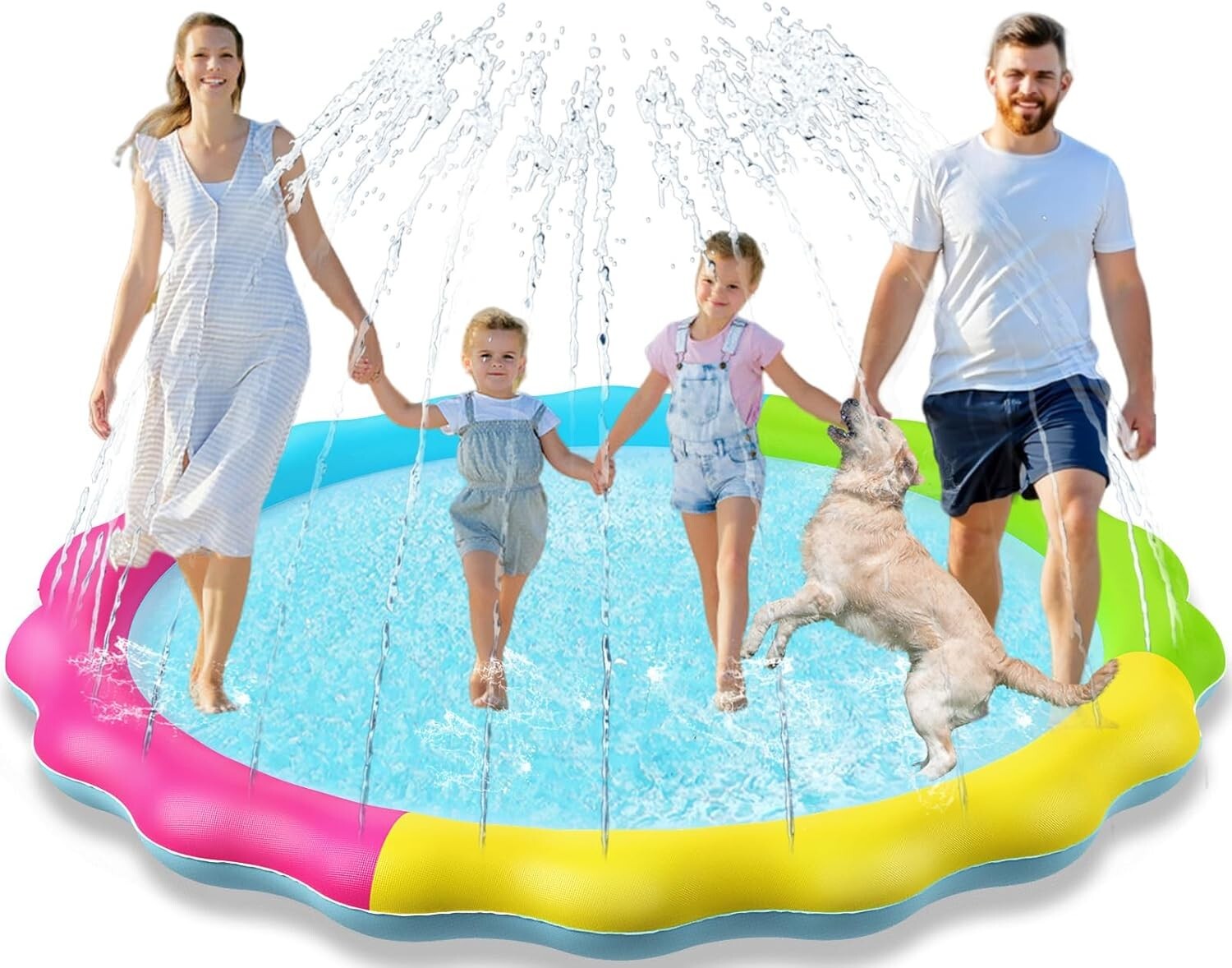 XXL Non-Slip Splash Pad Sprinkler for Kids & Pets - 87 Inch Fun Outdoor Mat