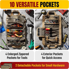 Load image into Gallery viewer, Heavy-Duty Roll Up Tool Bag Organizer with Detachable Pouches - 20.3in Size