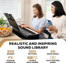 Load image into Gallery viewer, Portable 61-Key Melody MK4 Digital Piano with Built-in Speakers &amp; Music Stand
