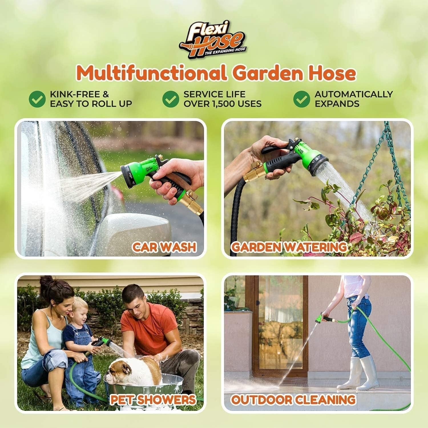 Durable 50FT Expandable Hose with Ergonomic 8-Function Nozzle for Easy Gardening