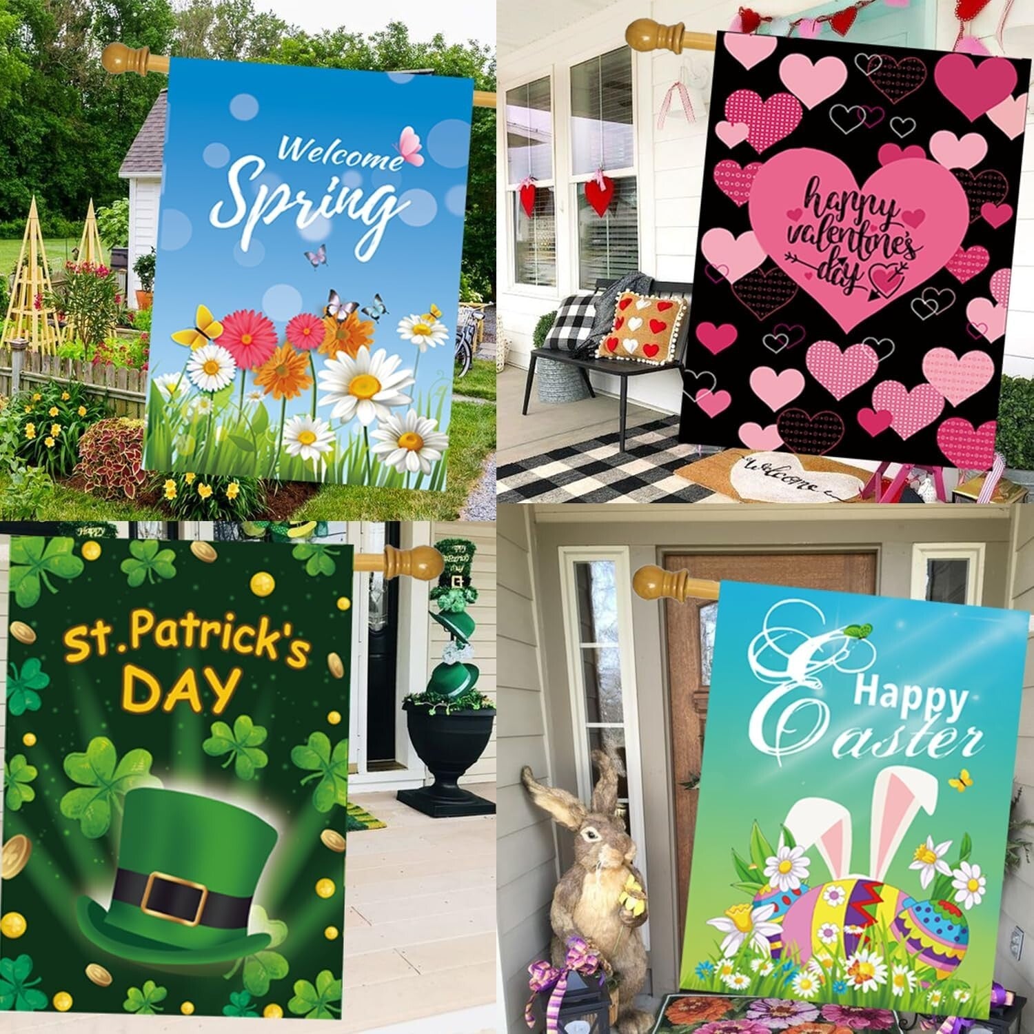 12 Seasonal Yard Flags - UV Resistant, Double-Sided 28x40 Inch for Outdoor Bliss