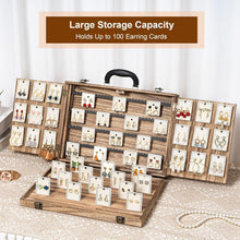 Load image into Gallery viewer, Portable Wood Jewelry Case - Elegant Display for Bracelets, Earrings, Necklaces