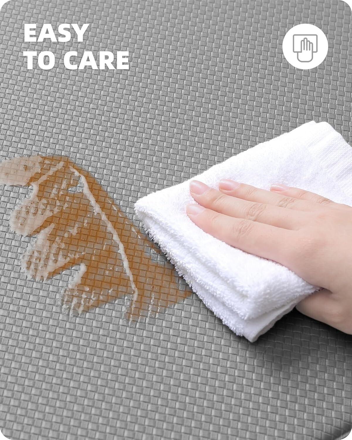 Ergonomic 2-Piece Grey Kitchen Rug Set - Stylish Waterproof Mats for Comfort