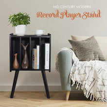 Load image into Gallery viewer, Versatile 2-Tier Record Player Stand with Removable Divider - Holds 100 Records