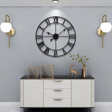 Load image into Gallery viewer, 24" Round Metal Wall Clock - Minimalist Silent Decor for Living Room &amp; Kitchen