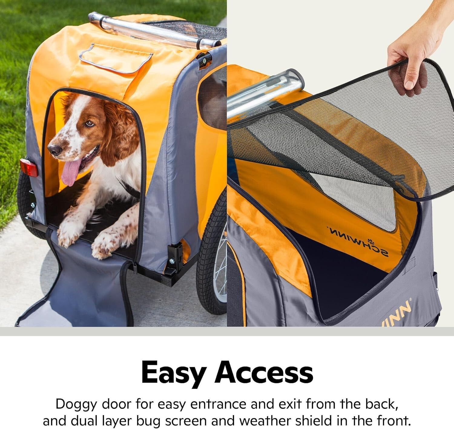 Rascal Dog Bike Trailer & Carrier for Pets Up to 50lbs - Foldable & Versatile