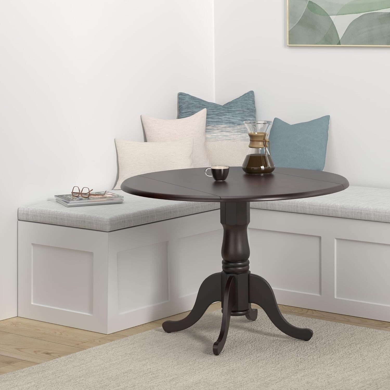 French Country 42-Inch Drop Leaf Table - Stylish Space Saver for Dining Needs