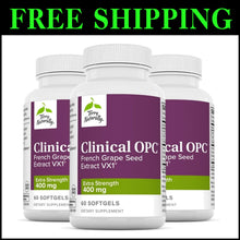 Load image into Gallery viewer, Clinical OPC Extra Strength - 60 Softgels, 3 Pack - 400 mg Grape Seed Extract