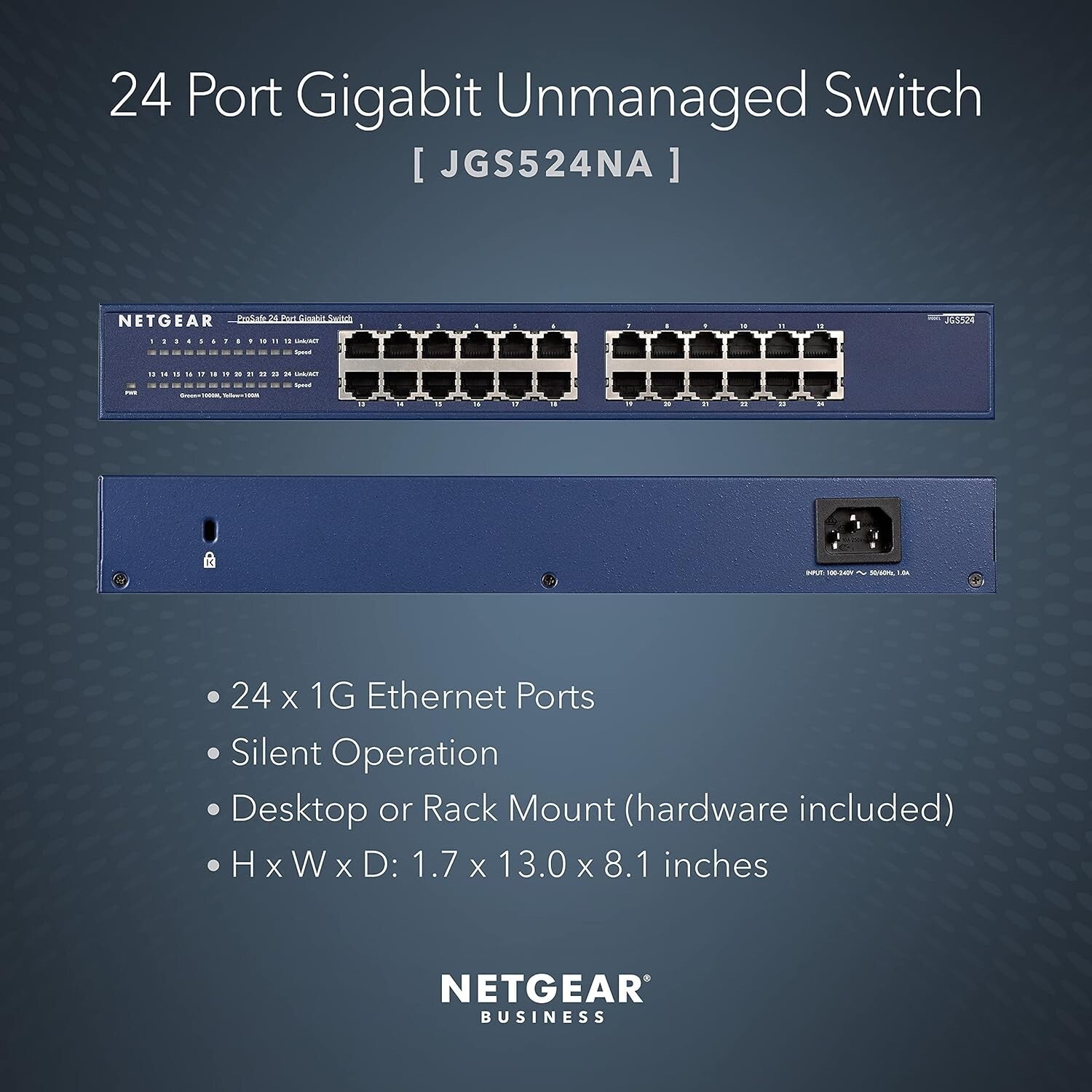 Energy Efficient 24-Port Unmanaged Ethernet Switch - Perfect for Offices & Labs