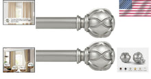 Load image into Gallery viewer, Elegant Telescoping Curtain Rod Set in Antique Silver - 28 to 48 Inch Adjustable