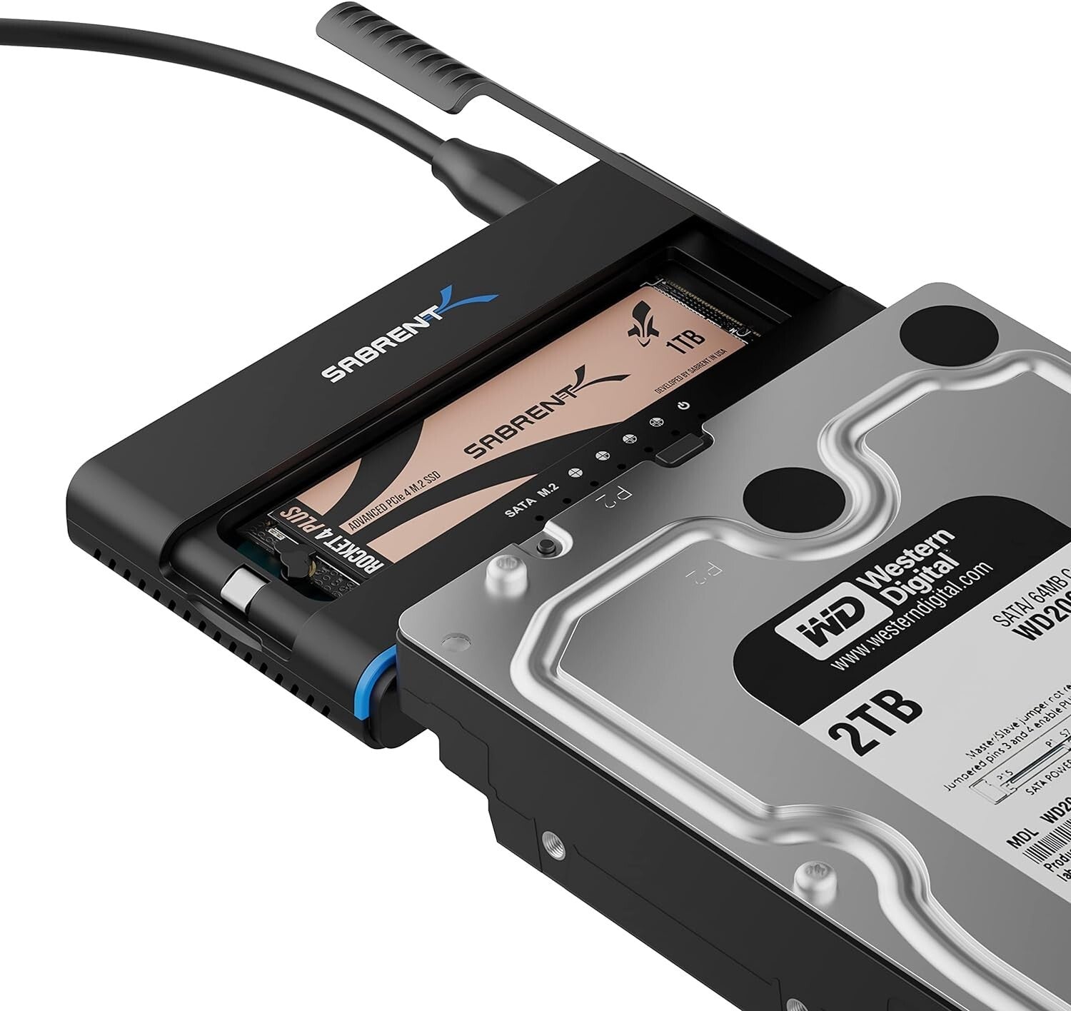 500 MB/s USB 3.2 SSD Converter with Tool-Less Cloning for Backup & Upgrade
