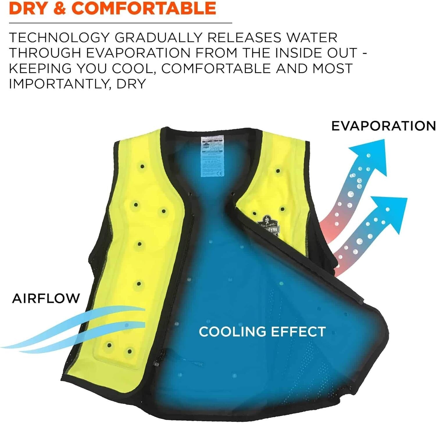 Durable Zipper Closure Cooling Vest - Evaporative Comfort for Active Lifestyles