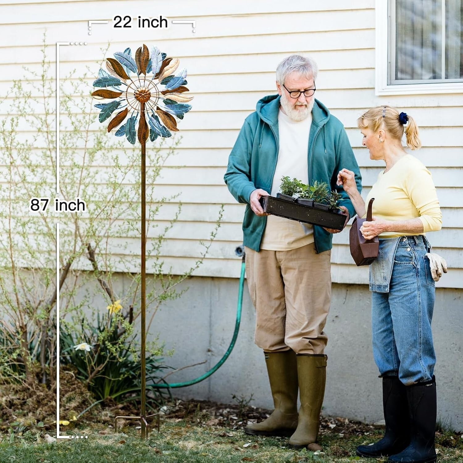 Kinetic Garden Windmill 87'' Extra Large - Adjustable Height & Easy Assembly