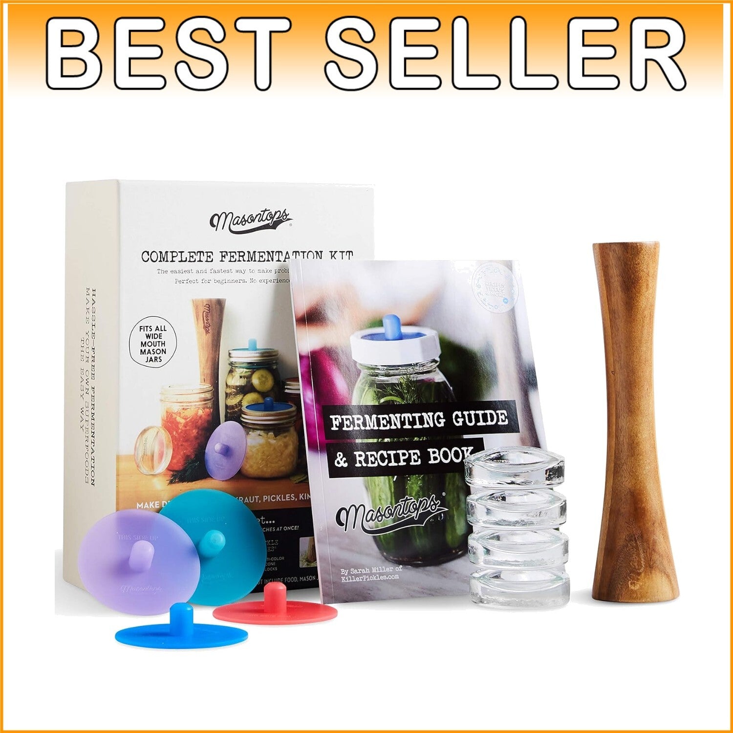 Deluxe Mason Jar Fermentation Set: Effortless Pickling and Sauerkraut Making