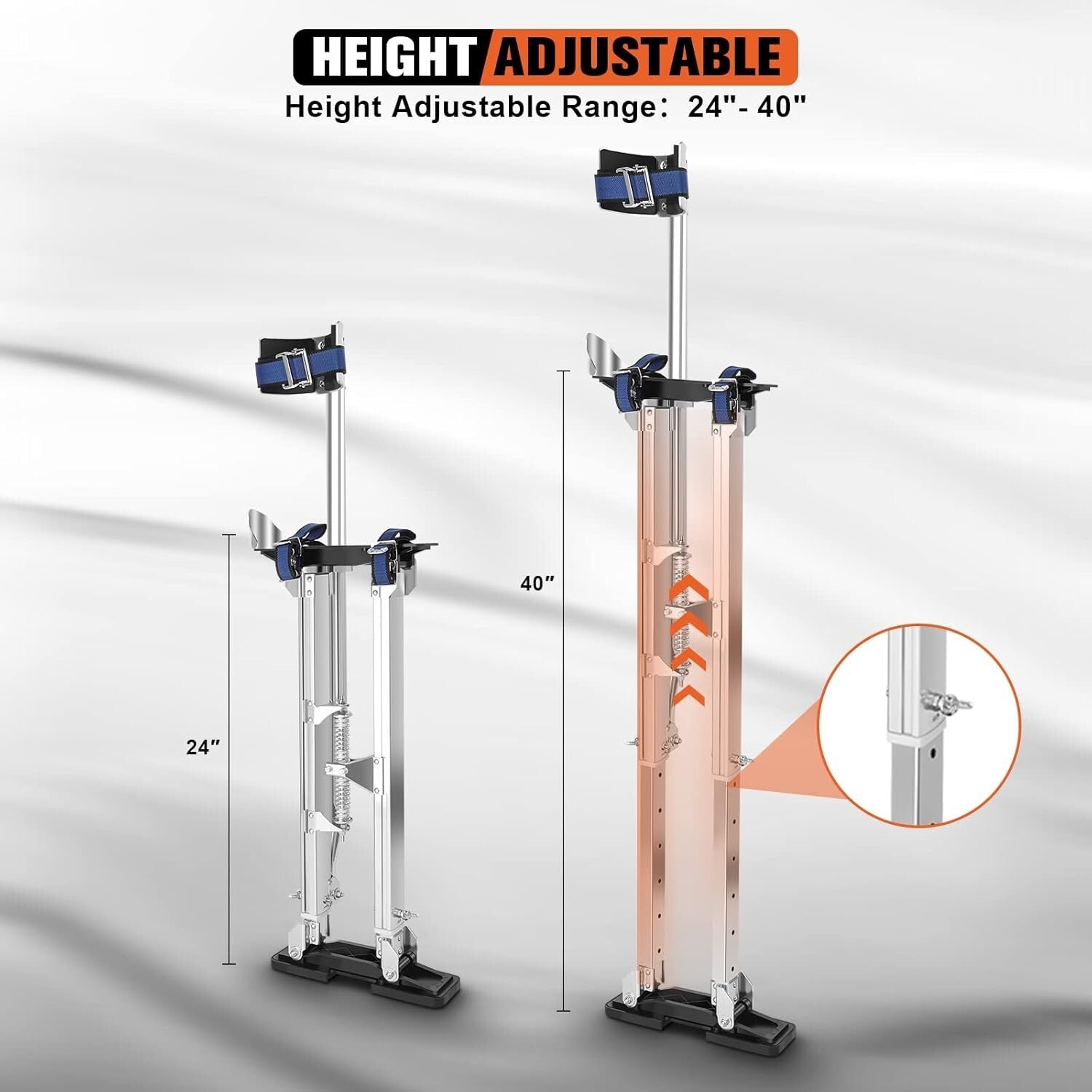 Durable 24"-40" Work Stilts - Lightweight Aluminum for Safe Heights Achievement