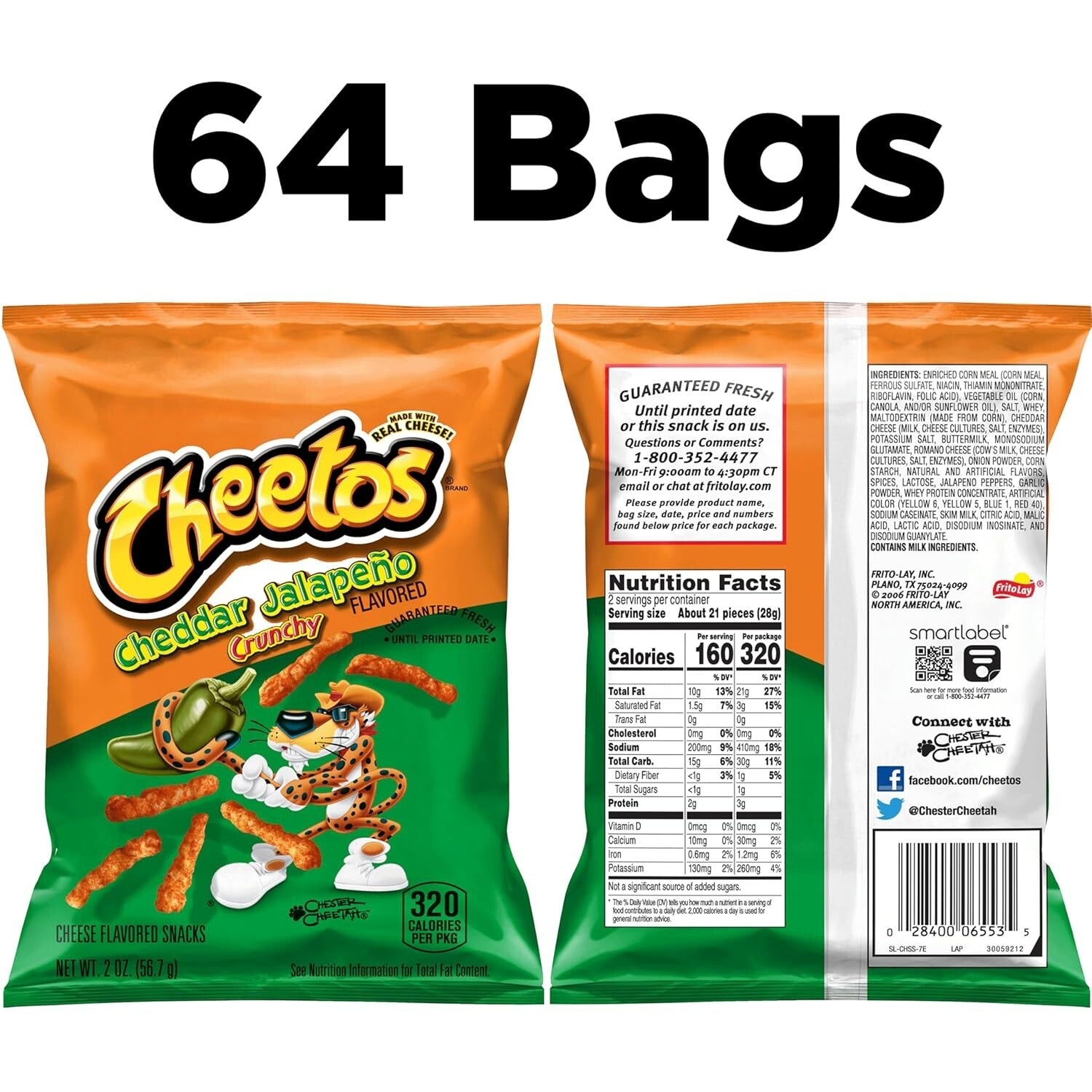 Crunchy Cheddar Jalapeno Cheese Snacks - 64 Count Pack for Bold Flavor