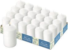 Load image into Gallery viewer, Versatile 24-Pack White Pillar Candles - 2" x 4" for Ambiance &amp; Centerpieces