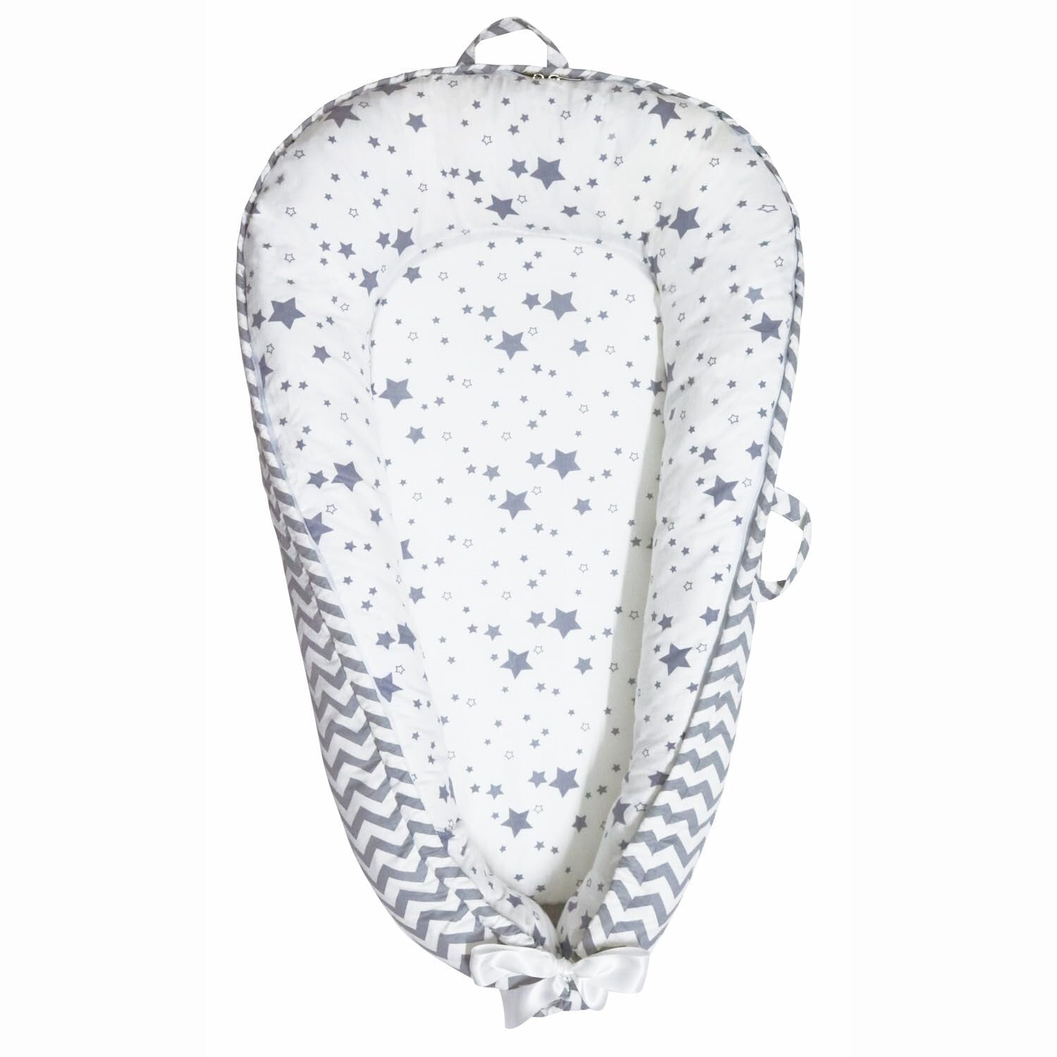 Adjustable Ergonomic Baby Lounger - Organic Cotton Nest for Secure Baby Support