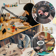 Load image into Gallery viewer, Hands-Free 10X Magnifying Glass with 3 Color Modes and Clamp for Detail Work