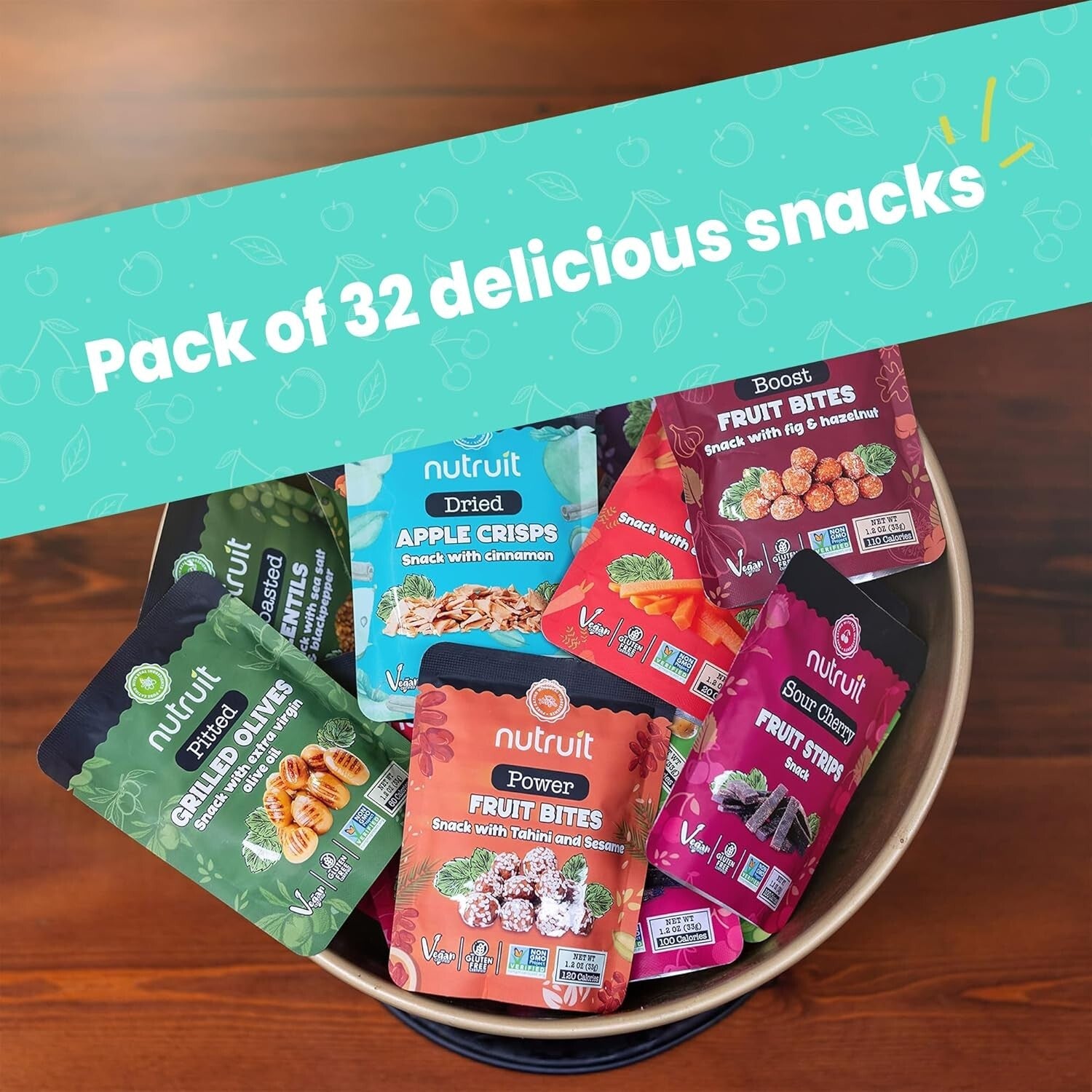Individually Packed Vegan Snacks - 32 Variety Box, Gluten-Free & Kosher