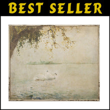 Load image into Gallery viewer, Rustic Nature Scene Wall Art Featuring Swans on a Lake - 37.25 x 31.5 inches