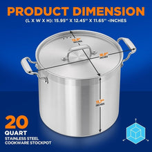 Load image into Gallery viewer, Impact-Bonded 20 Quart Stockpot with Lid - Healthy, Heavy-Duty Cooking Solution