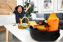 Load image into Gallery viewer, 5-in-1 Monster Trucks Tire Arena - Launcher, Stunt Flip, 2 Mini Cars Included