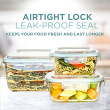 Load image into Gallery viewer, Versatile 24-Piece Glass Food Containers - Airtight, Dishwasher &amp; Microwave Safe
