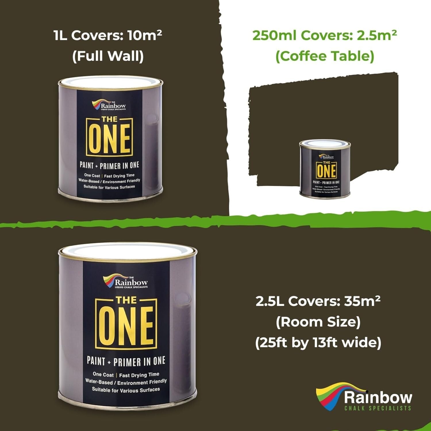 Durable All-in-One Brown Paint & Primer - Fast Drying for Indoor & Outdoor Use
