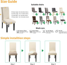 Load image into Gallery viewer, Elegant Washable Parsons Chair Slipcovers - 6-Pack Waterproof Covers in Beige