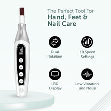 Load image into Gallery viewer, Rechargeable Nail File &amp; Toenail Grinder with LED Display – Perfect for Travel