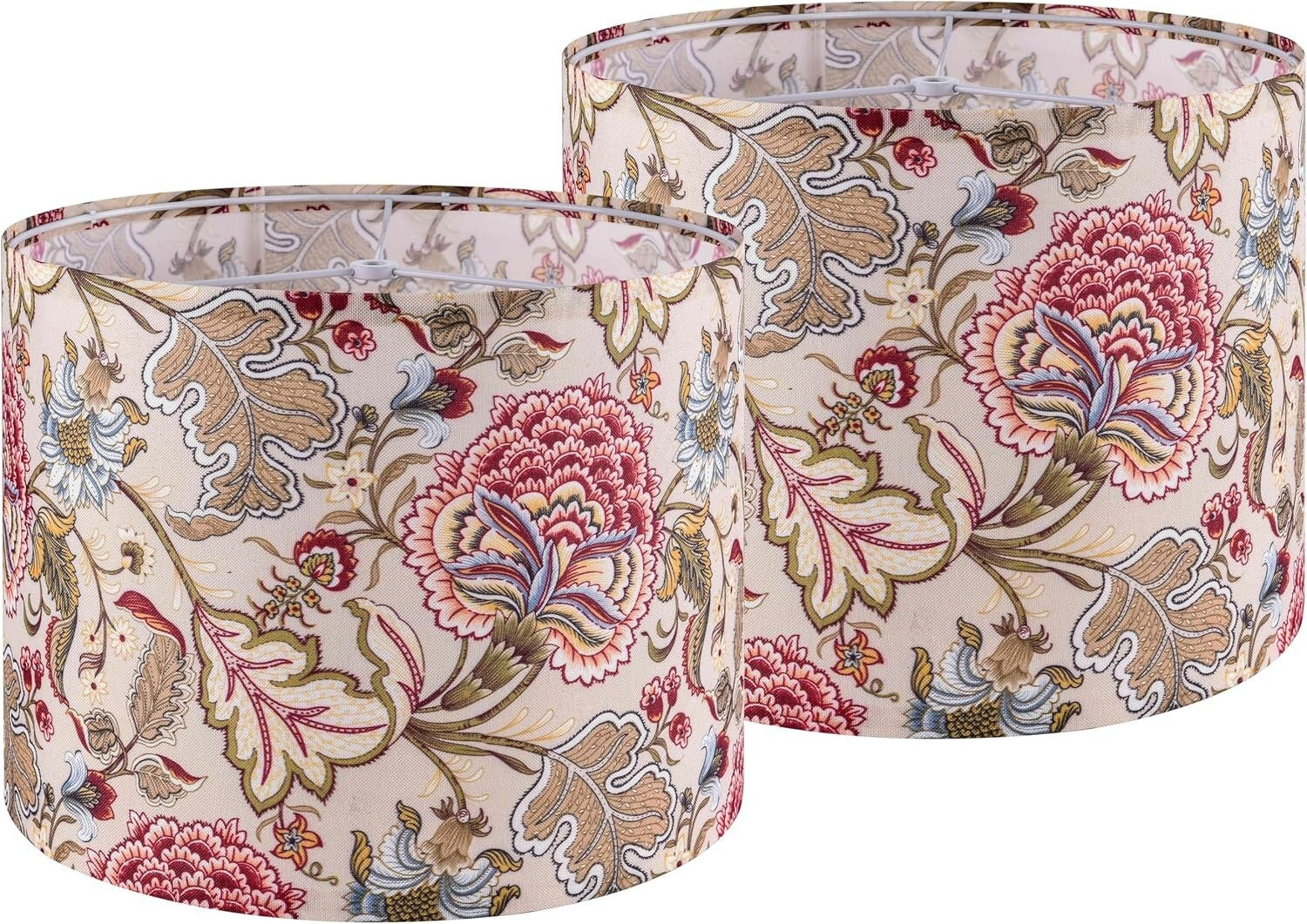 2-Pack 13" Medium Floral Lampshades - Easy Assembly for Table & Floor Lights