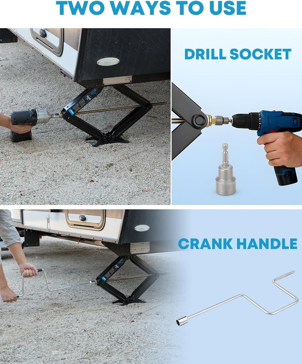 Durable 7500lbs RV Stabilizer Scissor Jacks - For Camping Trailers & Motorhomes