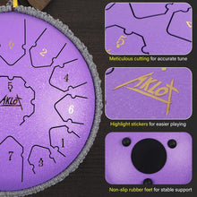 Load image into Gallery viewer, HandPan 12-Inch Steel Tongue Drum with Accessories for Meditation &amp; Healing